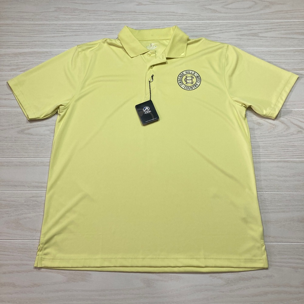 Ahead Extreme Men's Performance Golf Polo Shirt Volt Yellow Medium Cascade Hills
